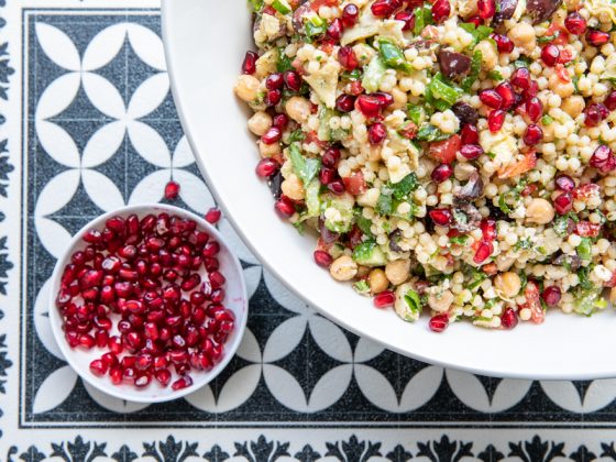 Pearl Couscous and Chickpea Salad served