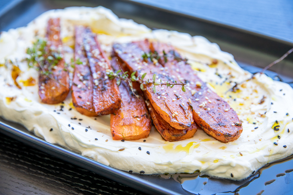 roasted carrots and labneh