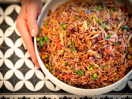 orzo and red cabbage rice