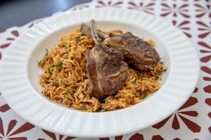 spinach and lamb rice pilaf